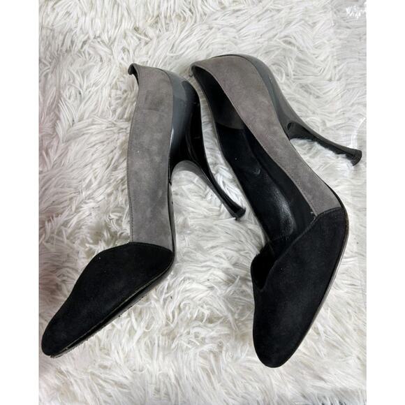Miu Miu Ombre Suede Leather High Heels Leather Pumps Size 36.5 US 6.5 Black Gray - Picture 3 of 9